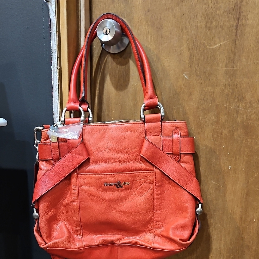Sloane And Alex Classic Red Leather Shoulder Bag